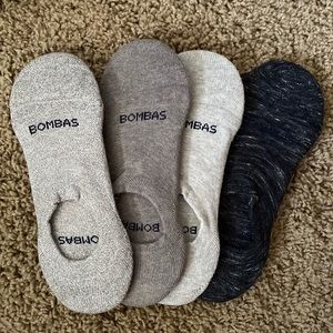 4 pack Bombas cushioned no show socks